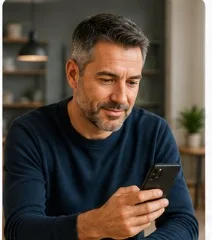 Marc, gérant, consulte ses chantiers