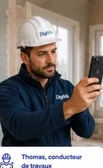 Thomas, conducteur de travaux, réalise la réception